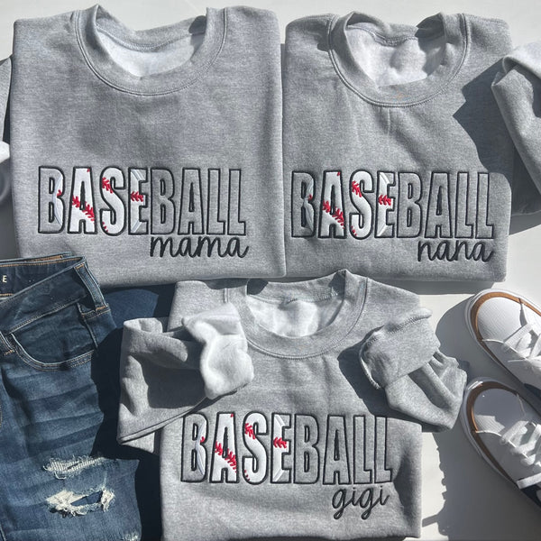 Embroidered Baseball Crewnecks (11 name options)