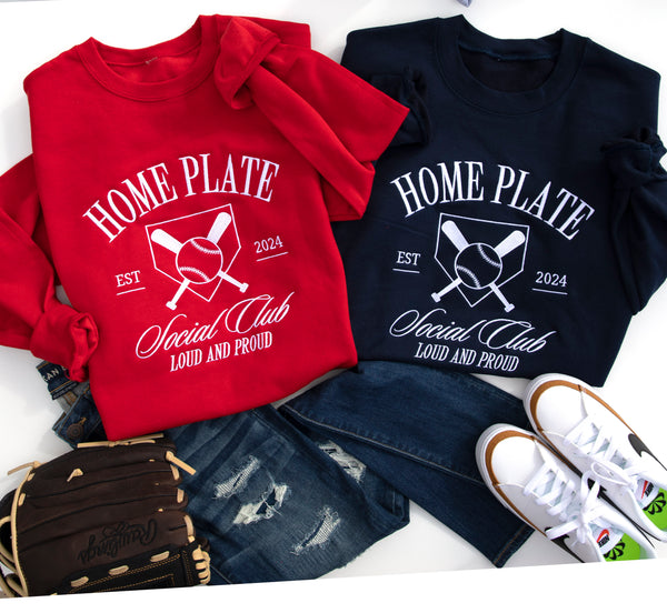 Home Plate Social Club Embroidered Crewneck