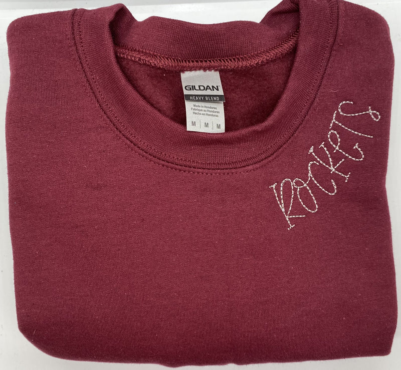 Embroidered Team Sweatshirts - Pre-Stitched Size Medium